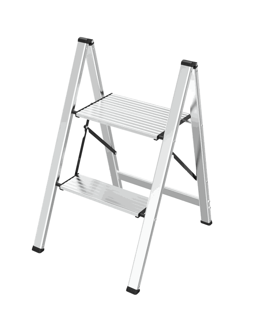 Sgabello in alluminio ALUSTAR 2 gradini HYTAMA