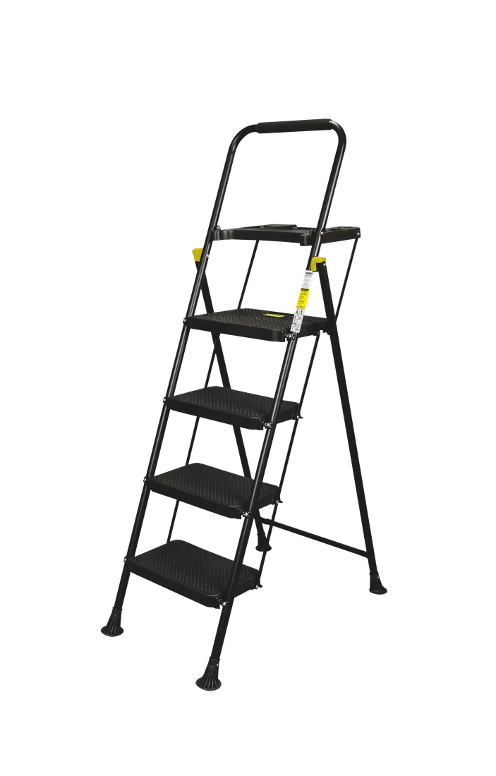 ESCALERA BLACK MAX "PLUS" 4 PELDAÑOS CON BANDEJA PORTAHERRAMIENTAS